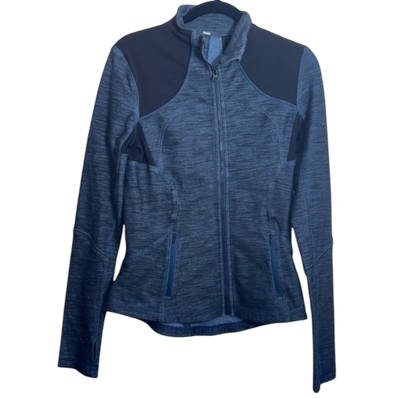 LULULEMON Forme Jacket Zip - Inkwell Slub Denim Blue EUC - Size 6 - Picture 1 of 5